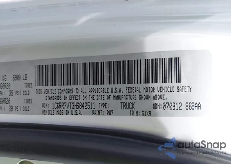2017 Ram 1500 Laramie 4X4 6'4 Box from USA, damaged, VIN 1C6RR7VT3HS842511